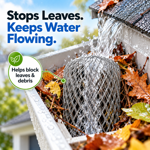 LeafBlock™ Anti-Clog Gutter Guard & Downspout Strainer – 2 Pack