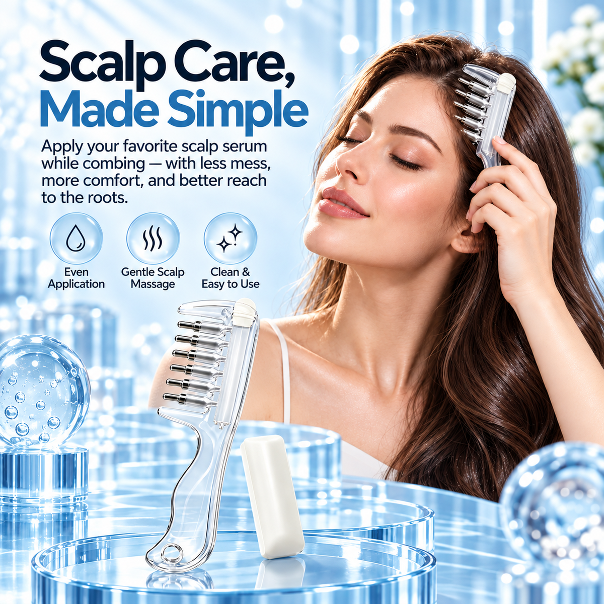 Scalp Oil Applicator Comb – Mess-Free Scalp Care & Gentle Massage
