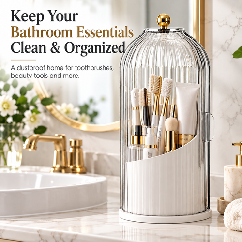 LumiVault™ Dustproof Bathroom & Vanity Organizer
