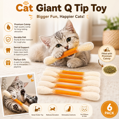 The Giant Q-Tip Toy Every Kitty Loves to Bunny Kick 🐾