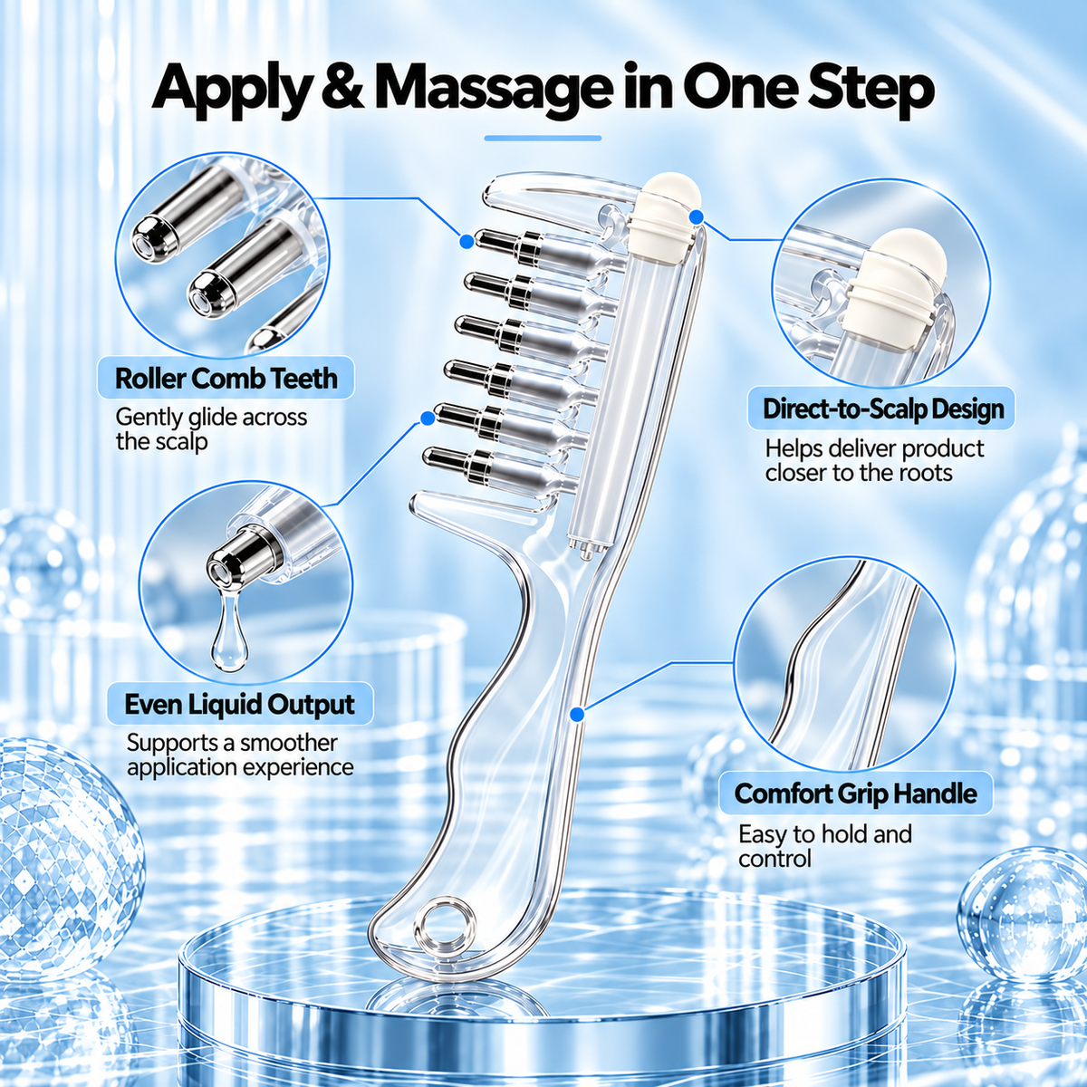 Scalp Oil Applicator Comb – Mess-Free Scalp Care & Gentle Massage