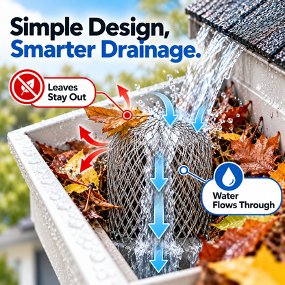 LeafBlock™ Anti-Clog Gutter Guard & Downspout Strainer – 2 Pack