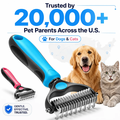 2-in-1 Deshedding Brush for Dogs & Cats