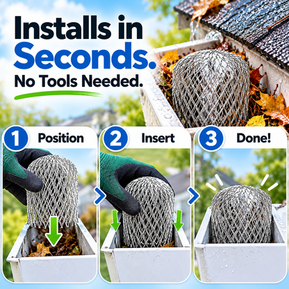 LeafBlock™ Anti-Clog Gutter Guard & Downspout Strainer – 2 Pack