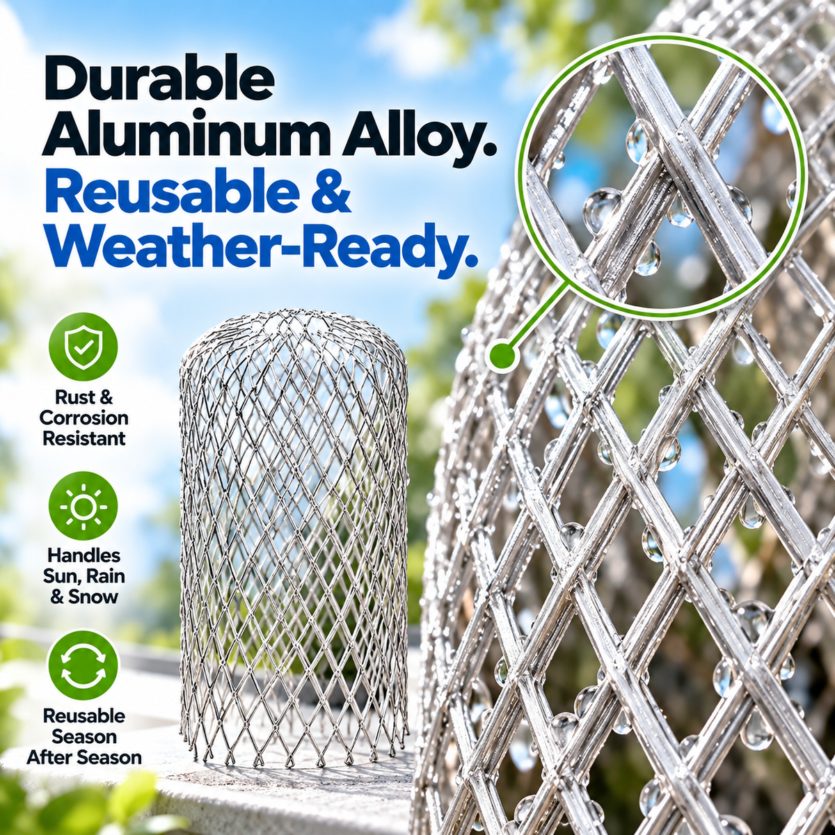 LeafBlock™ Anti-Clog Gutter Guard & Downspout Strainer – 2 Pack