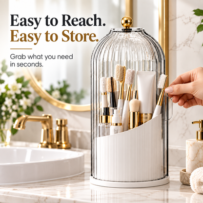 LumiVault™ Dustproof Bathroom & Vanity Organizer