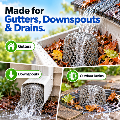 LeafBlock™ Anti-Clog Gutter Guard & Downspout Strainer – 2 Pack