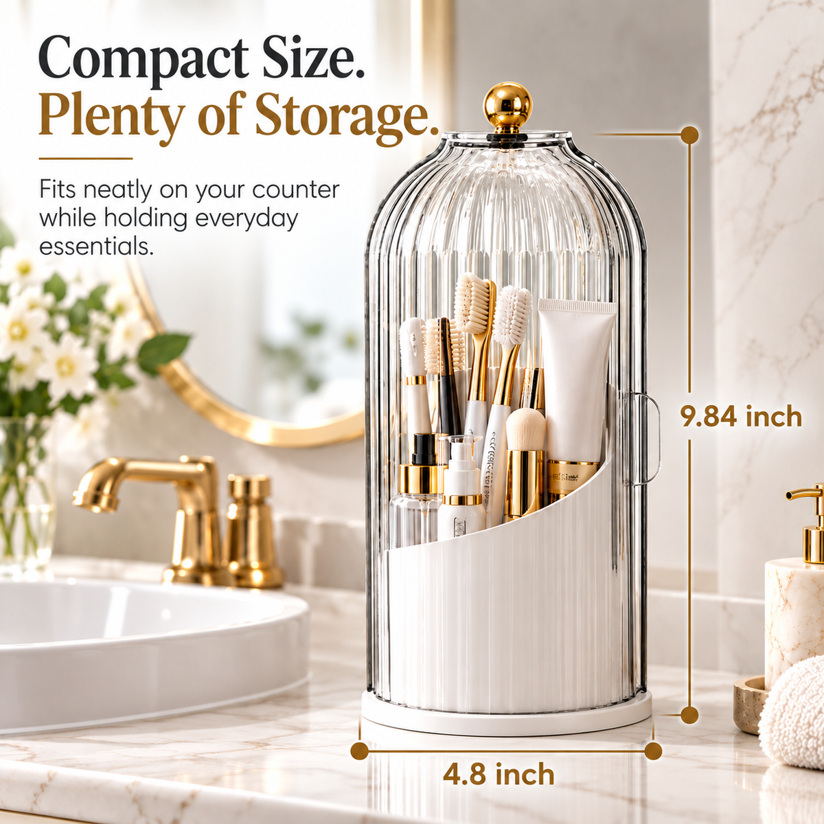 LumiVault™ Dustproof Bathroom & Vanity Organizer