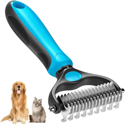 2-in-1 Deshedding Brush for Dogs & Cats