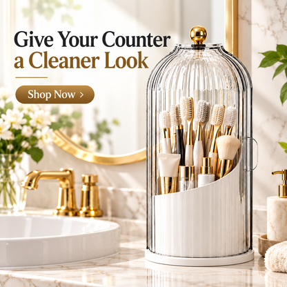 LumiVault™ Dustproof Bathroom & Vanity Organizer