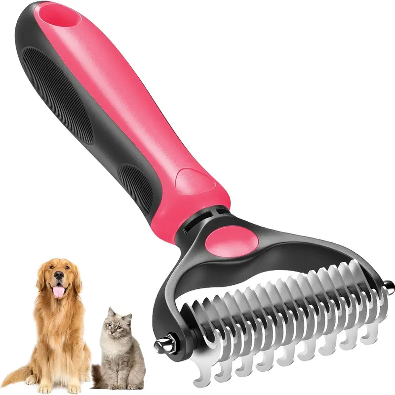 2-in-1 Deshedding Brush for Dogs & Cats