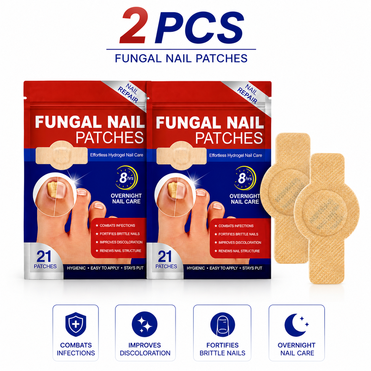 💅 Extra Strength Nail Fungus Treatment Patches | 21 Pack