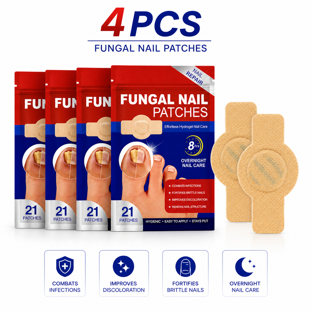 💅 Extra Strength Nail Fungus Treatment Patches | 21 Pack