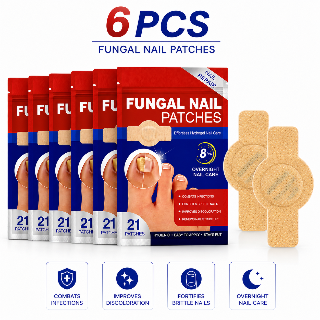 💅 Extra Strength Nail Fungus Treatment Patches | 21 Pack
