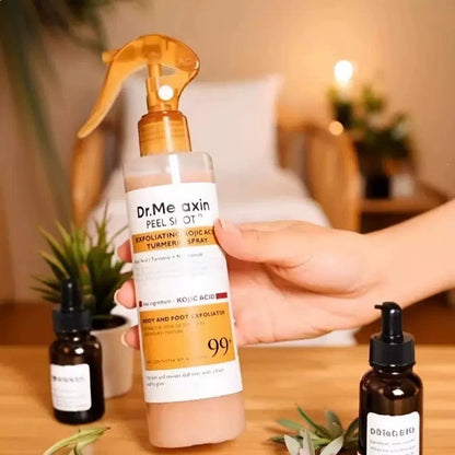 Peel Shot Keratin Care Kojic Acid Turmeric Spray 200ml Pore Clearing Exfoliating Formula Skin Repair Scrub