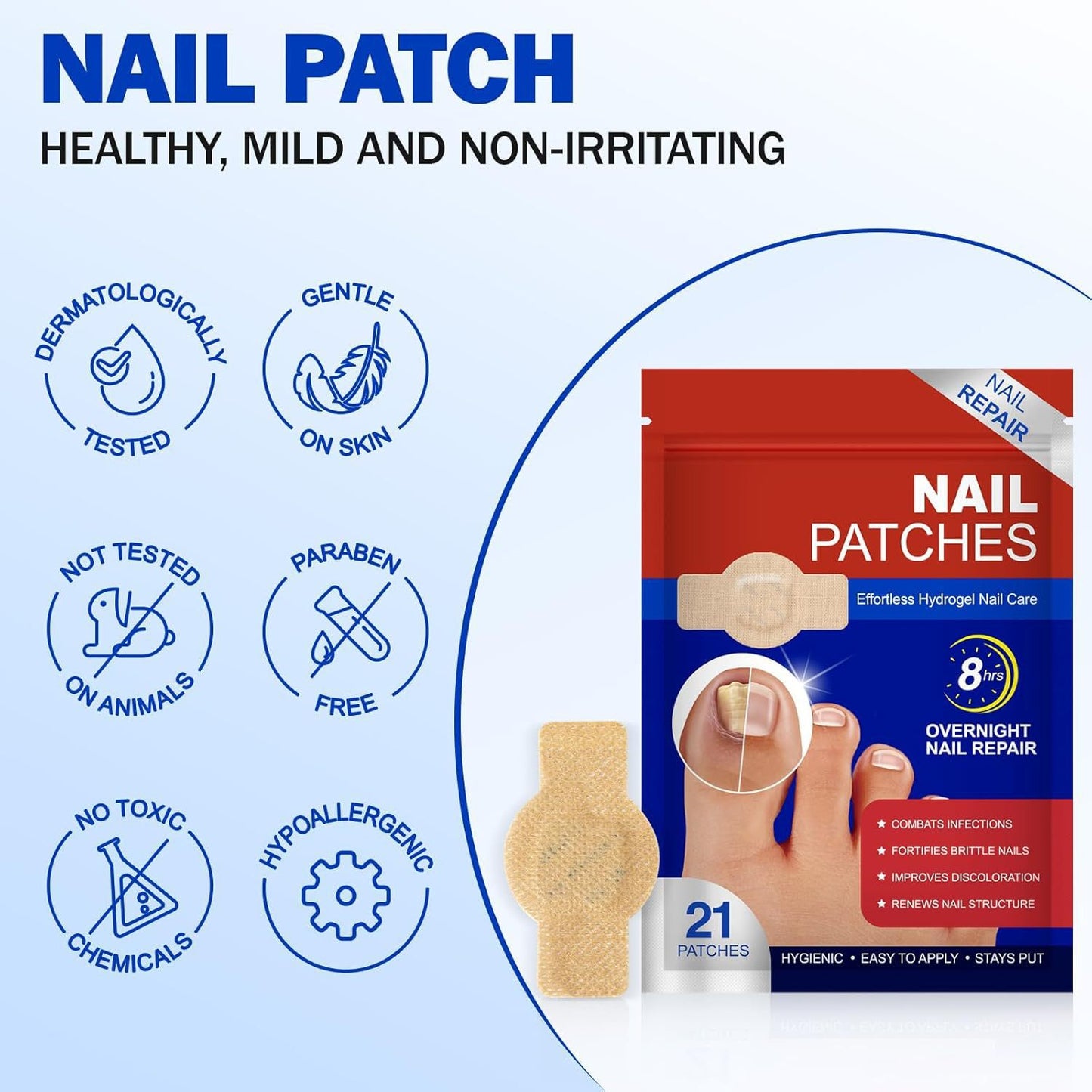 💅 Extra Strength Nail Fungus Treatment Patches | 21 Pack