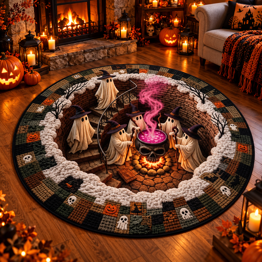 Haunted Hollow™ 3D Halloween Illusion Rug – Spooky Ghost Stairway Floor Mat