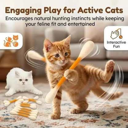 The Giant Q-Tip Toy Every Kitty Loves to Bunny Kick 🐾