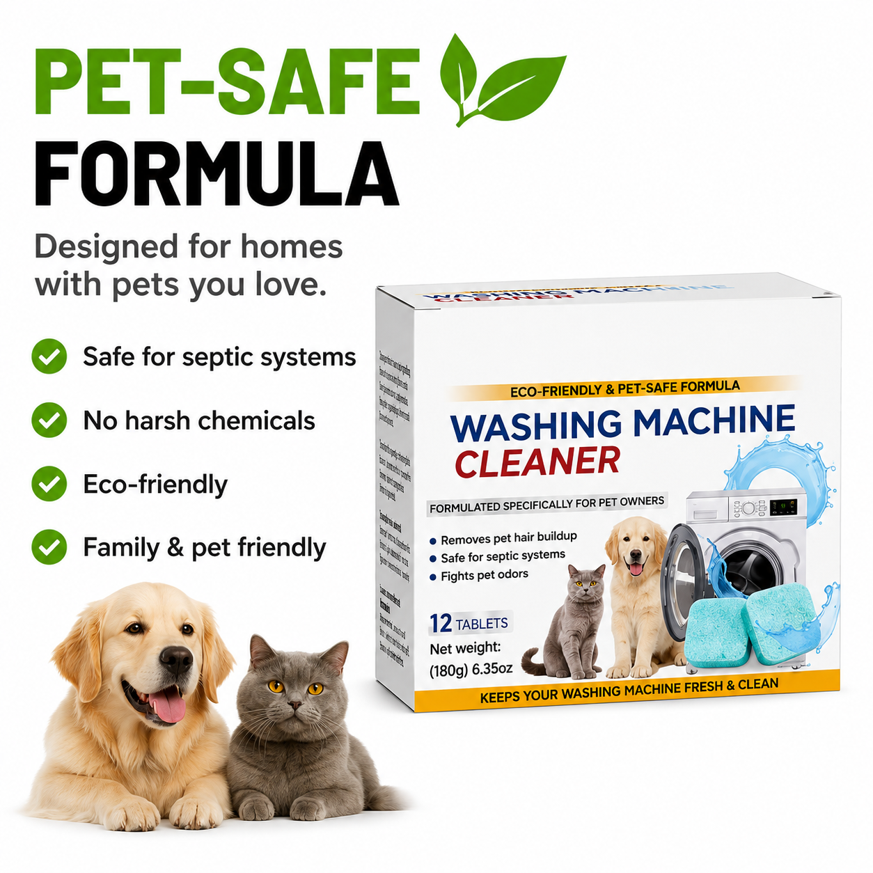 🐾Powerful Machine Cleaner Tablets For Pet Families